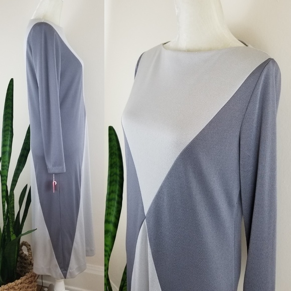 VTG 70s Caron Chicago Colorblock Dress - Picture 4 of 8